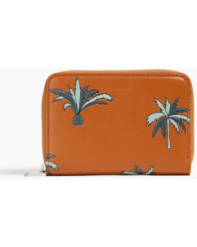 Jil Sander Printed Leather Wallet - Orange