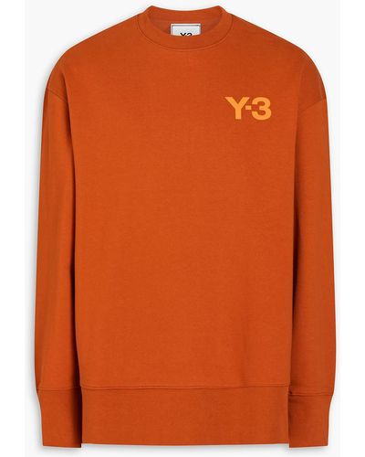 Y-3 Logo-print French Cotton-terry Sweatshirt - Orange