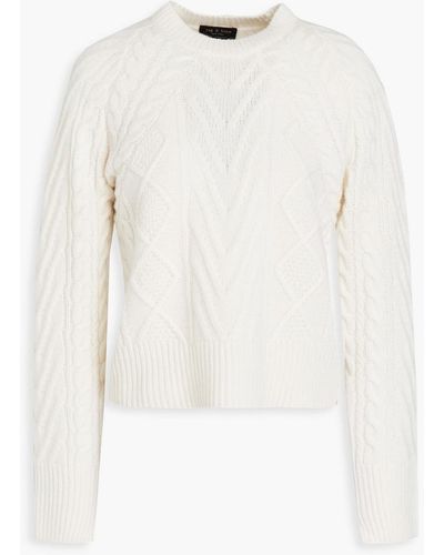 Rag & Bone Pierce Cable-knit Cashmere Jumper - White