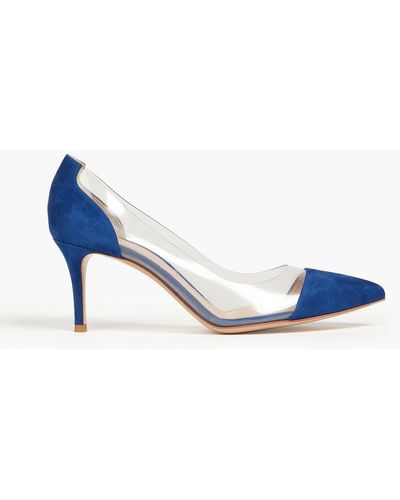 Gianvito Rossi Suede And Pvc Pumps - Blue