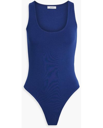 Iris & Ink Sonia Stretch-ecoverotm Jersey Bodysuit - Blue