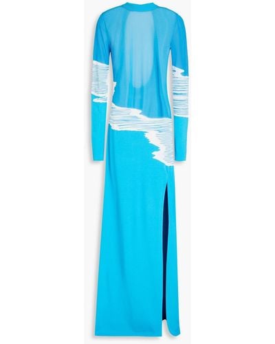 Missoni Robe aus strick in häkeloptik mit cut-outs - Blau