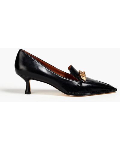 Tory Burch Jessa Embellished Leather Court Shoes - Black