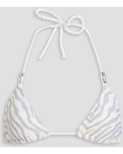 Heidi Klein Printed Triangle Bikini Top - White