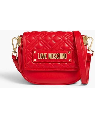 Love Moschino Quilted Faux Leather Shoulder Bag - Red