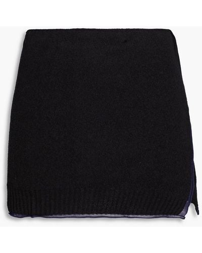 Jacquemus Bagnu Cotton-blend Bouclé Mini Wrap Skirt - Black
