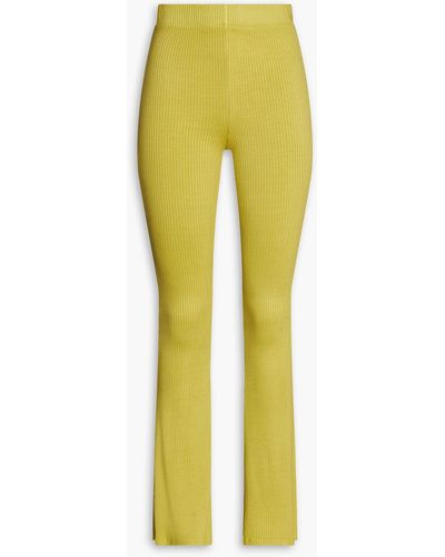 Simon Miller Ribbed Jersey Flared Pants - Yellow
