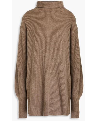 By Malene Birger Camila Ribbed Cashmere Turtleneck Sweater - Brown