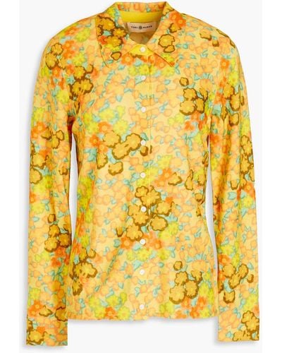 Tory Burch Hemd aus chenille mit floralem print - Gelb
