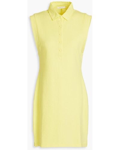 Rag & Bone Mckenna Ribbed Cotton-jersey Mini Dress - Yellow