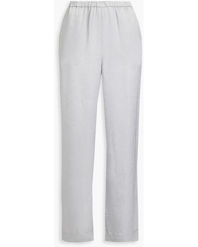 Solid & Striped The Ellis Crinkled-satin Straight-leg Trousers - White