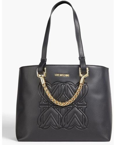 Love Moschino Tote bag aus geprägtem, strukturiertem leder - Schwarz