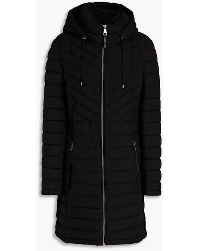 DKNY Quilted Shell Hooded Coat - Black