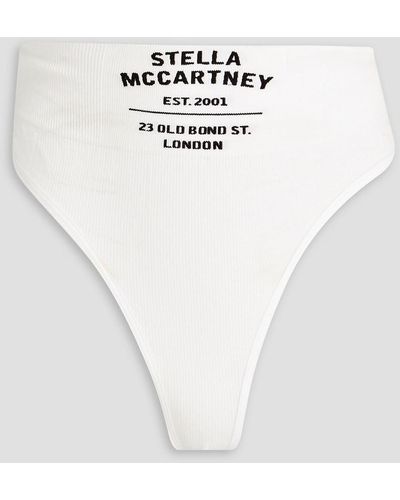 STELLA MCCARTNEY Ribbed cotton-blend jersey high-rise briefs