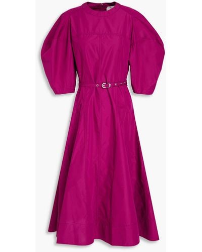 3.1 Phillip Lim Belted Cotton-blend Poplin Midi Dress - Purple