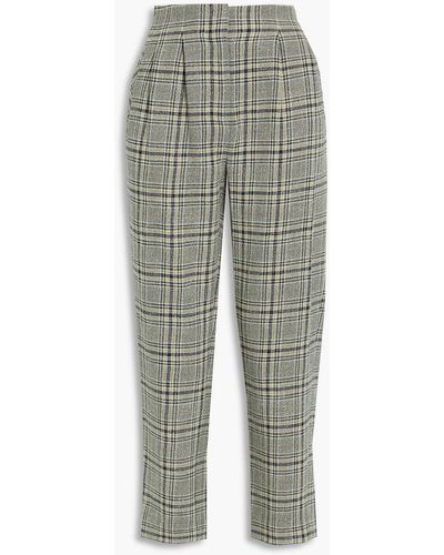 Veronica Beard Zeenat Cropped Checked Cotton-blend Tapered Pants - Multicolor