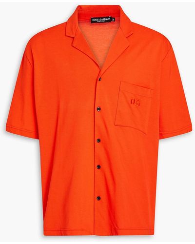 Dolce & Gabbana Hemd aus baumwoll-piqué - Orange