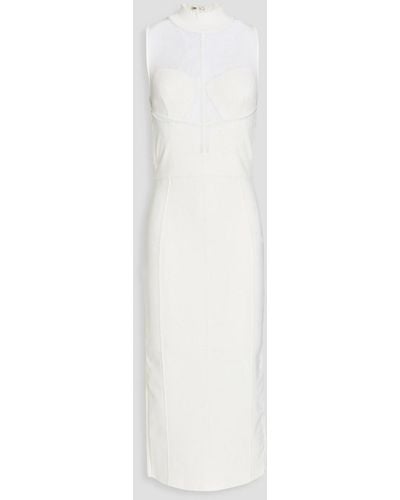 Hervé Léger Metallic Bandage Midi Dress - White