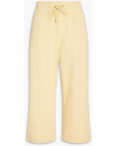 FRAME Cropped French Cotton-terry Track Trousers - Natural