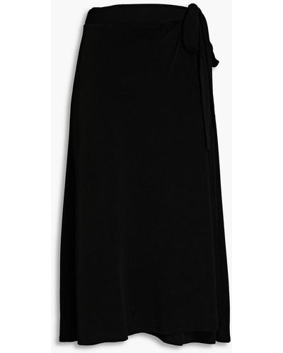 By Malene Birger Altea Stretch-crepe Midi Wrap Skirt - Black