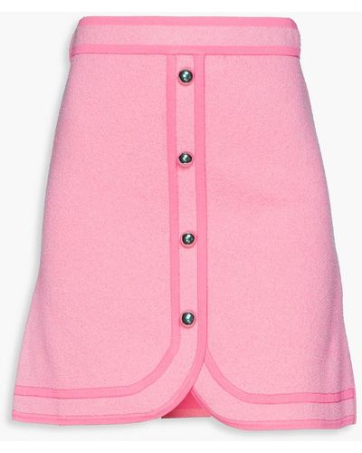 Claudie Pierlot Mac minirock aus bouclé-strick mit zierknöpfen - Pink