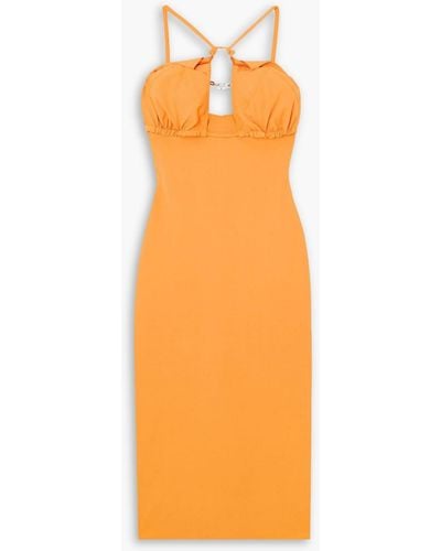 Jacquemus Bikini Cutout Stretch-twill Midi Dress - Orange
