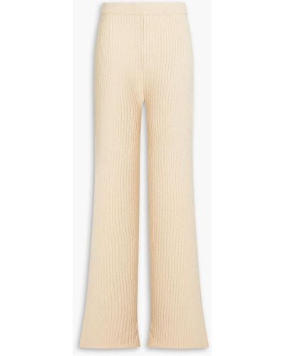 Ulla Johnson Mathilda Ribbed Cotton-blend Flared Trousers - Natural