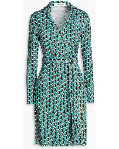 Diane von Furstenberg Jeanne Printed Silk-jersey Wrap Dress - Green