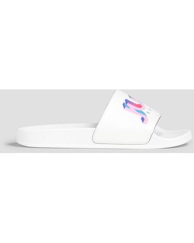 Just Cavalli Logo-print Rubber Slides - White