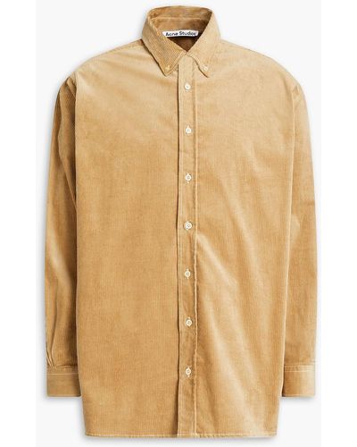 Acne Studios Cotton-blend Corduroy Shirt - Natural