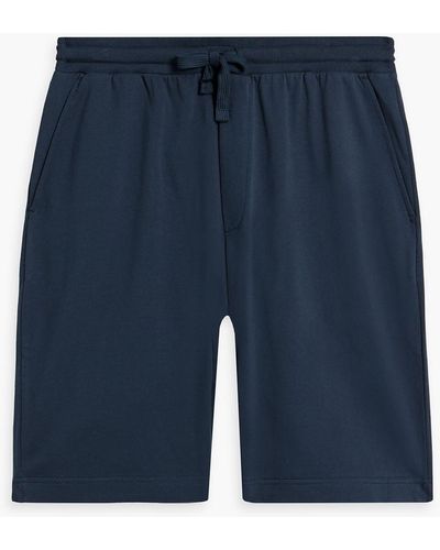 Hamilton and Hare French Cotton-terry Drawstring Shorts - Blue
