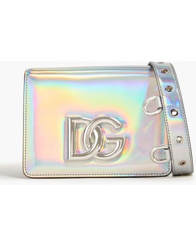 Dolce & Gabbana Holographic Leather Shoulder Bag - Metallic