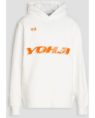 Y-3 Printed French Cotton-terry Hoodie - Grey