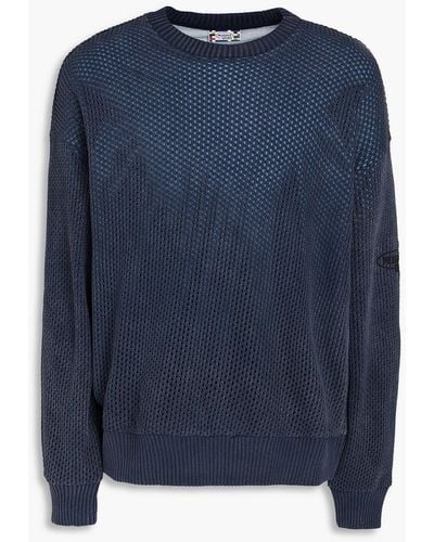 Missoni Open-knit Cotton Jumper - Blue