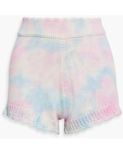 LoveShackFancy Karrisa Tie-dyed Cotton-blend Shorts - Pink