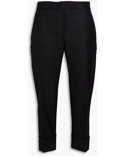 Thom Browne Cropped Wool-twill Straight-leg Pants - Black