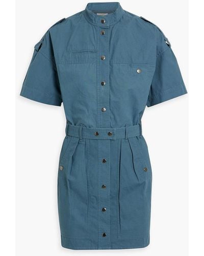 Isabel Marant Rodwell Belted Cotton Mini Dress - Blue