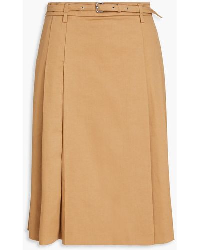 RED Valentino Belted Skirt-effect Stretch-cotton Twill Shorts - Brown