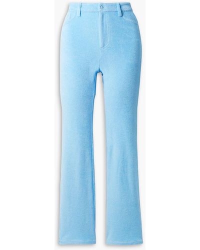 Maisie Wilen Mockumentary Cotton-blend Terry Straight-leg Trousers - Blue