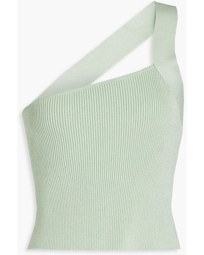GAUGE81 One-shoulder Ribbed-knit Top - Green