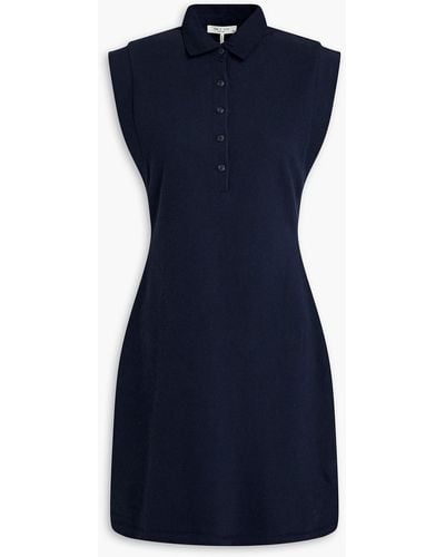 Rag & Bone Mckenna Ribbed Cotton-jersey Mini Dress - Blue