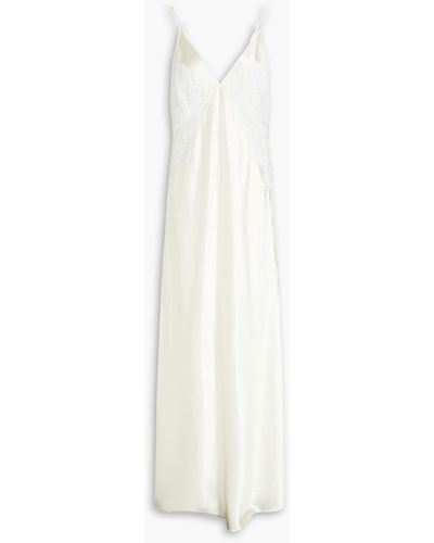 Co. Open-back Silk-satin Maxi Dress - White