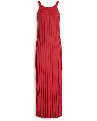 Loulou Studio Otama Ribbed Silk-blend Maxi Dress - Red