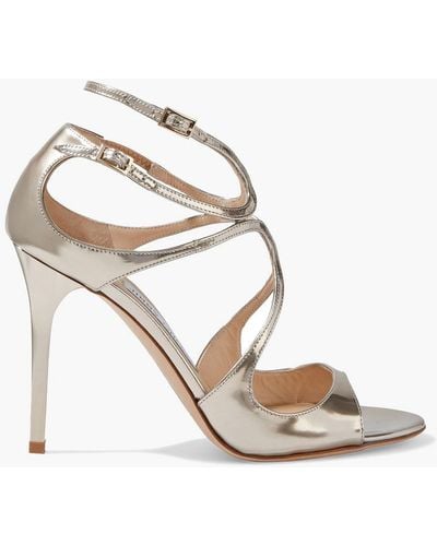 Jimmy Choo Lang 100 Cutout Mirrored-leather Sandals - Multicolor