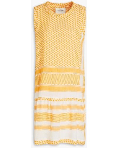 Summery Copenhagen Gathered Cotton-jacquard Dress - Yellow