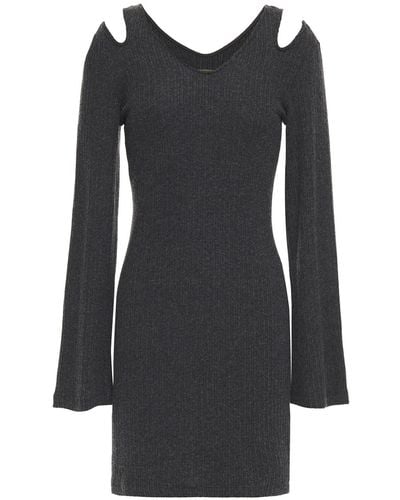 Enza Costa Cutout Ribbed Modal-blend Mini Dress - Black