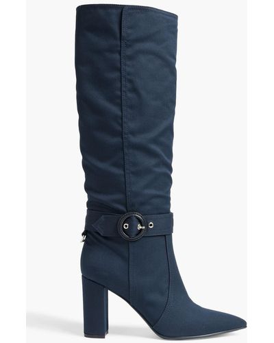 Gianvito Rossi Buckled Denim Knee Boots - Blue