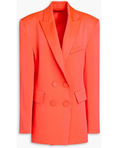 Alex Perry Double-breasted Neon Satin-crepe Blazer - Pink