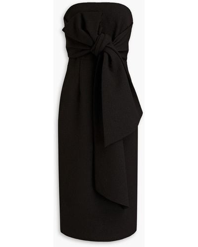 Rebecca Vallance Andie Strapless Bow-embellished Cloqué Midi Dress - Black