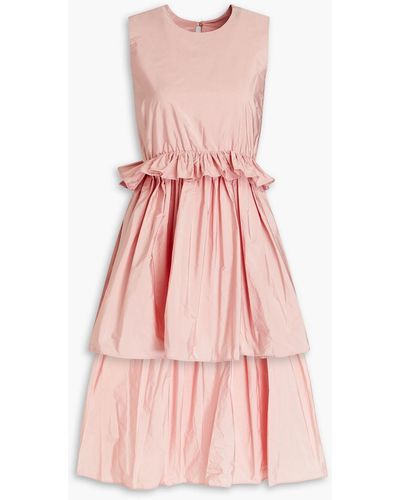 RED Valentino Asymmetric Ruffled Taffeta Dress - Pink